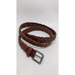 Argentina Brown Braided Faux-Leather Belt